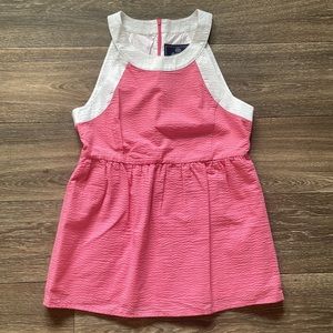 Lauren James Pink and White Seersucker Top in Size XS